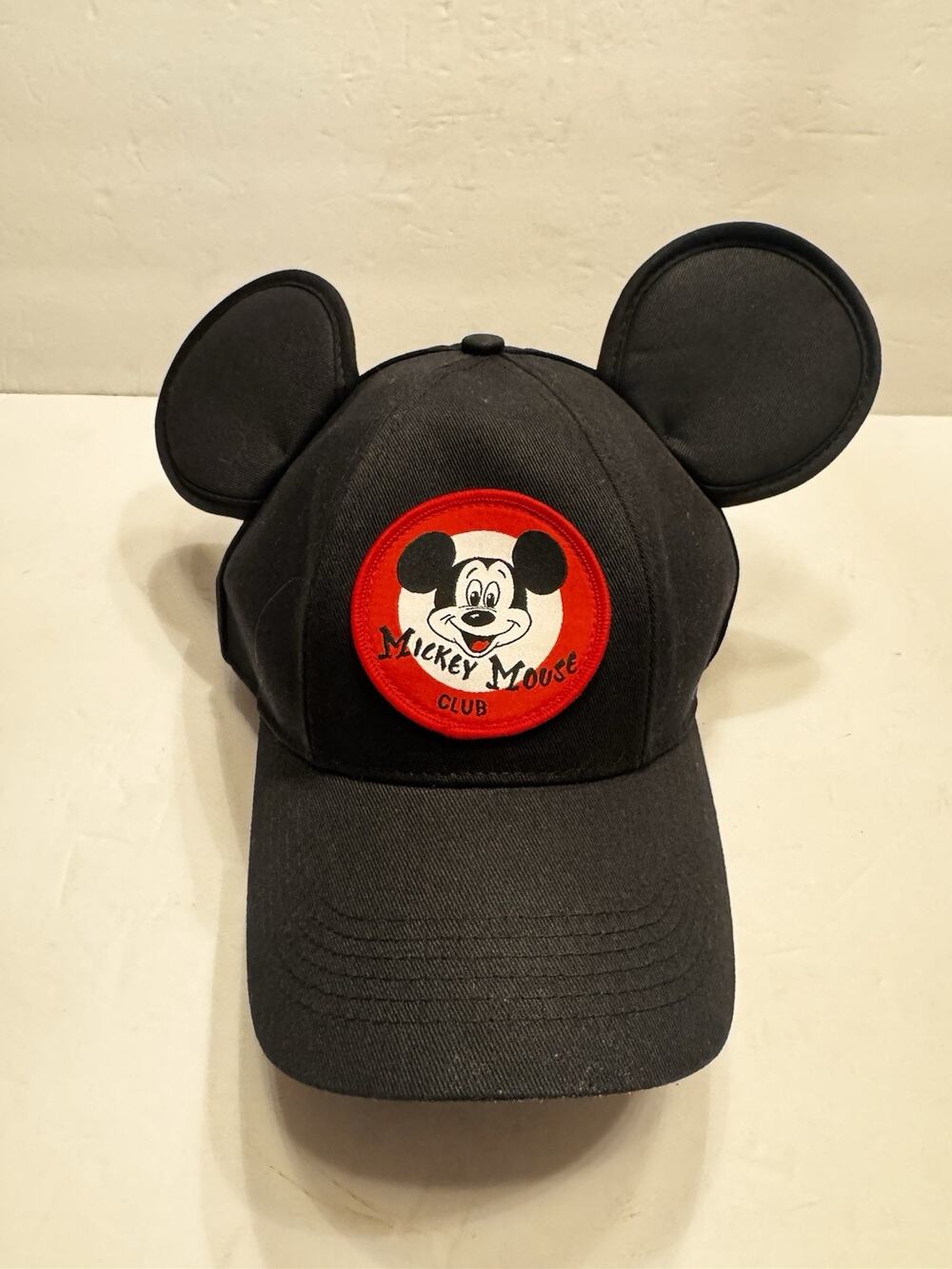 New Disney Mickey Mouse Club Ears Baseball Cap Solid Black NWT Official